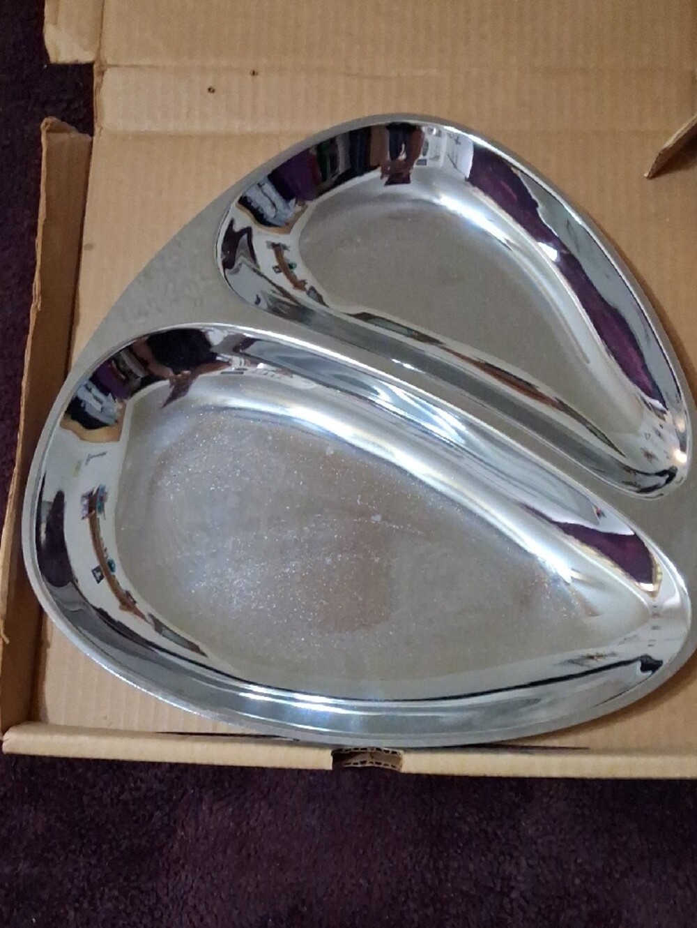 Double Tear Drop Dish - Chromium (Boxed) - Picture 2 of 3